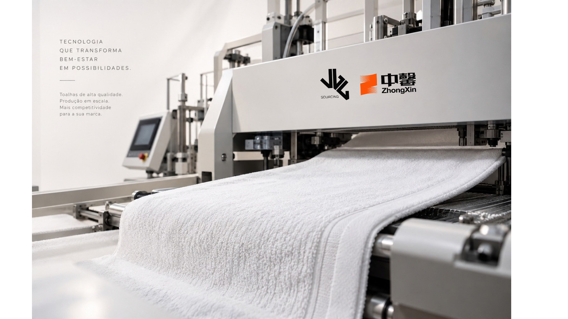 Detalhe da máquina ZhongXin de produção de toalhas